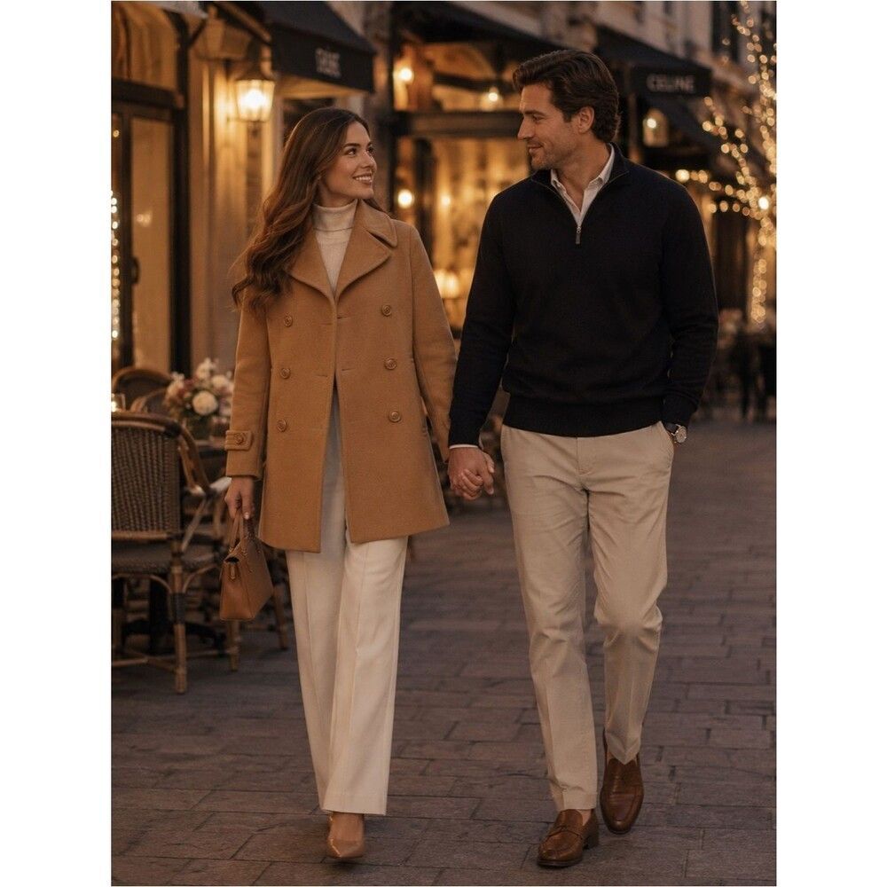 VTG J.G. Hook Camel Wool Blend Peacoat preppy old money tan neutral outerwear